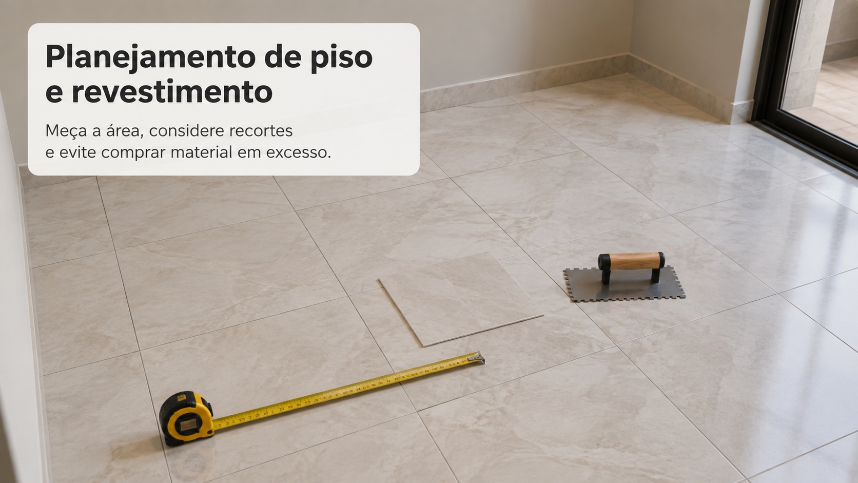 Piso sendo planejado para instalação em um ambiente