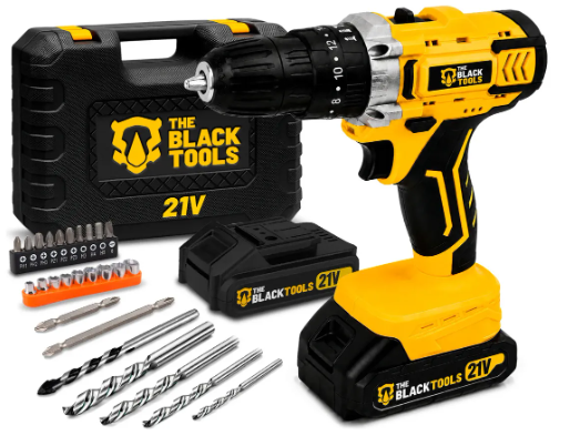 Furadeira e parafusadeira de impacto The Black Tools 21V